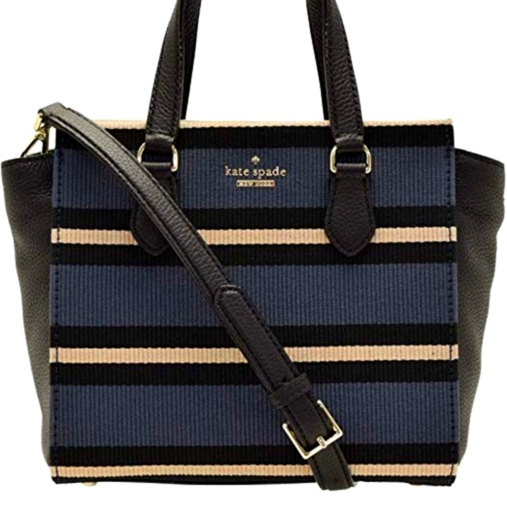 Kate Spade New York Hayden Blue and Tan Striped Satchel. Wallet NOT INCLUDED